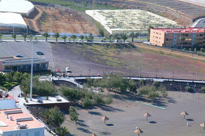 Vista aérea de los terrenos donde se ubicará el futuro parque urbano/TA.