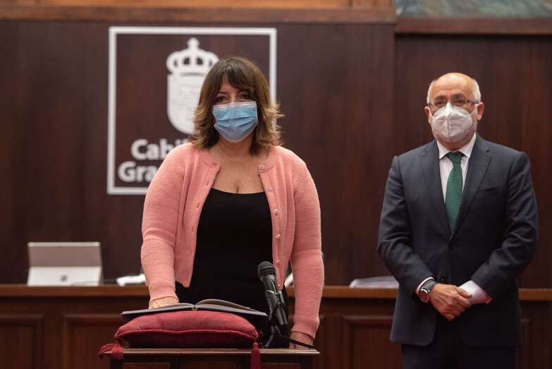 Gloria Cabrera, en el momento de su toma de posesión como consejera insular / TA