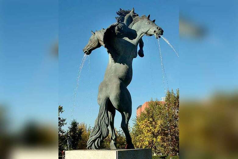 La fuente del Caballo del Agua, una de las obras de Luis Arencibia en Leganés/Leganesnews.