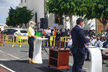 Protesta de los extrabajadores del Paco Artiles esta mañana en El Calero/TA/Antonio Alí y Acfi Press.