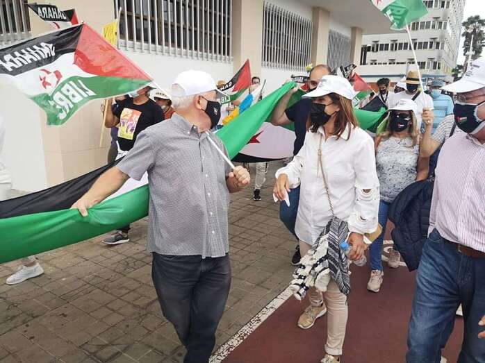 Momento del acto de apoyo al pueblo saharaui en la Plaza de La Feria/TA.