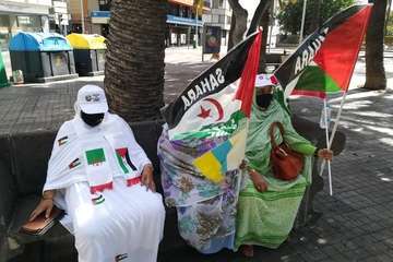 Marcha en la capital grancanaria por la libertad del pueblo saharaui/TA.
