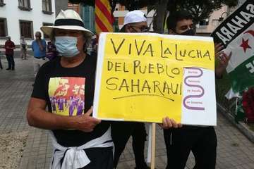Marcha en la capital grancanaria por la libertad del pueblo saharaui/TA.