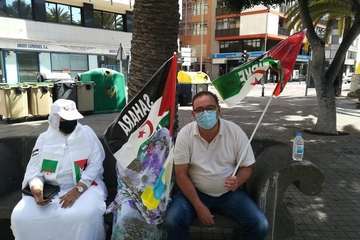 Marcha en la capital grancanaria por la libertad del pueblo saharaui/TA.