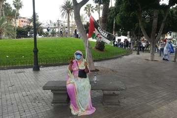 Marcha en la capital grancanaria por la libertad del pueblo saharaui/TA.