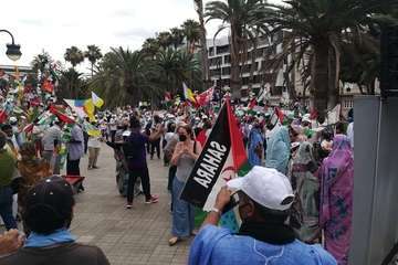 Marcha en la capital grancanaria por la libertad del pueblo saharaui/TA.