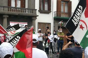 Marcha en la capital grancanaria por la libertad del pueblo saharaui/TA.