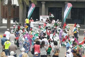 Marcha en la capital grancanaria por la libertad del pueblo saharaui/TA.