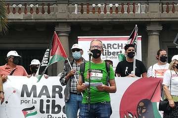 Marcha en la capital grancanaria por la libertad del pueblo saharaui/TA.