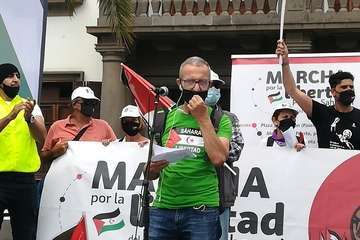 Marcha en la capital grancanaria por la libertad del pueblo saharaui/TA.