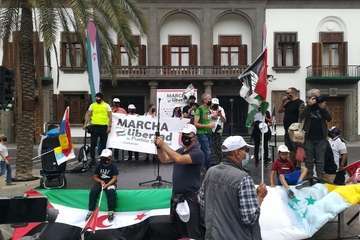 Marcha en la capital grancanaria por la libertad del pueblo saharaui/TA.
