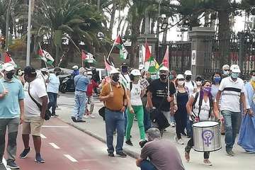 Marcha en la capital grancanaria por la libertad del pueblo saharaui/TA.
