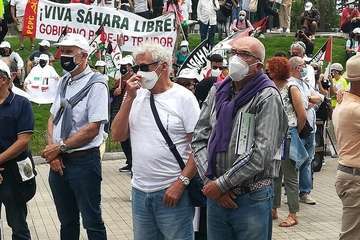 Marcha en la capital grancanaria por la libertad del pueblo saharaui/TA.