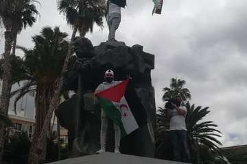 Marcha en la capital grancanaria por la libertad del pueblo saharaui/TA.