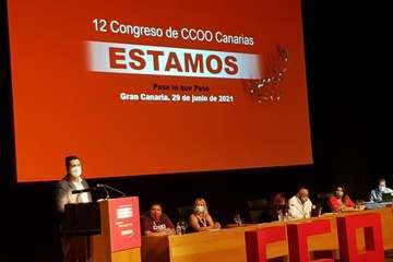 El socialista teldense Alejandro Ramos, en el XII Congreso de CCOO de Canarias/TA.