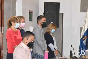 La exconcejala Gregoria González alza su voz en el Pleno de Telde contra el feminicidio/Francisco Javier Santana.