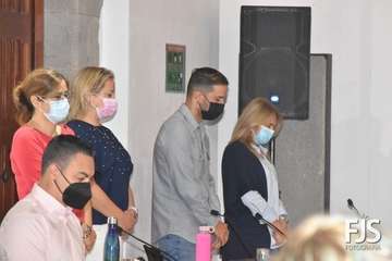 La exconcejala Gregoria González alza su voz en el Pleno de Telde contra el feminicidio/Francisco Javier Santana.