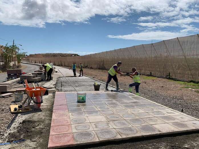 Obras del ensanche de la carretera de Melenara/TA.