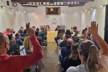 Asamblea de los Jóvenes Nacionalistas de CC de Telde, celebrada este martes en la sede del Círculo Cultural/TA.