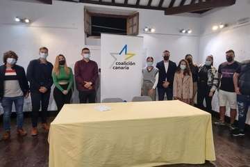 Asamblea de los Jóvenes Nacionalistas de CC de Telde, celebrada este martes en la sede del Círculo Cultural/TA.