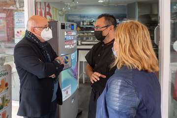 Visita institucional de Antonio Morales, presidente del Cabildo, al municipio de Telde(TA y Francisco Javier Santana.