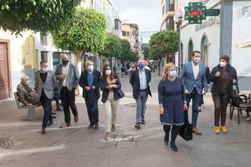 Visita institucional de Antonio Morales, presidente del Cabildo, al municipio de Telde(TA y Francisco Javier Santana.