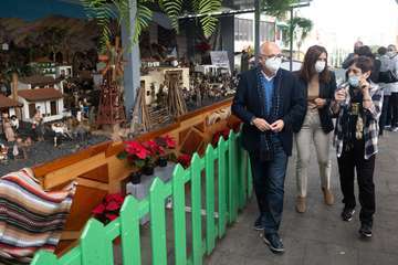 Visita institucional de Antonio Morales, presidente del Cabildo, al municipio de Telde(TA y Francisco Javier Santana.