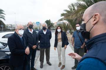 Visita institucional de Antonio Morales, presidente del Cabildo, al municipio de Telde(TA y Francisco Javier Santana.