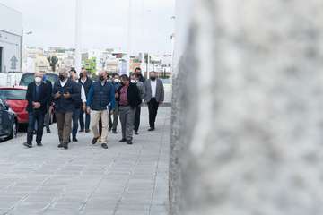 Visita institucional de Antonio Morales, presidente del Cabildo, al municipio de Telde(TA y Francisco Javier Santana.