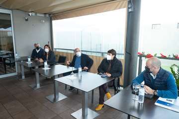 Visita institucional de Antonio Morales, presidente del Cabildo, al municipio de Telde(TA y Francisco Javier Santana.