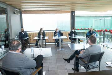 Visita institucional de Antonio Morales, presidente del Cabildo, al municipio de Telde(TA y Francisco Javier Santana.