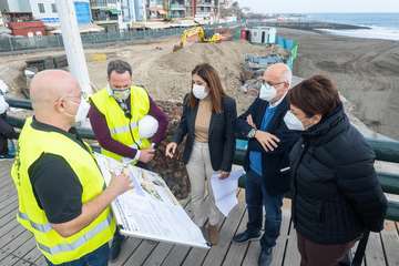 Visita institucional de Antonio Morales, presidente del Cabildo, al municipio de Telde(TA y Francisco Javier Santana.
