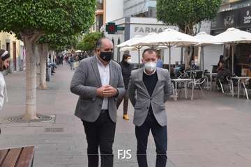 Visita institucional de Antonio Morales, presidente del Cabildo, al municipio de Telde(TA y Francisco Javier Santana.