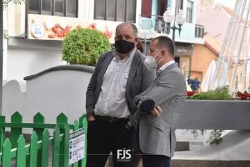 Visita institucional de Antonio Morales, presidente del Cabildo, al municipio de Telde(TA y Francisco Javier Santana.