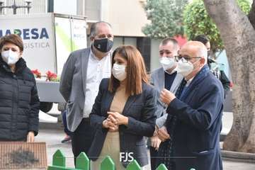 Visita institucional de Antonio Morales, presidente del Cabildo, al municipio de Telde(TA y Francisco Javier Santana.