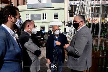 Visita institucional de Antonio Morales, presidente del Cabildo, al municipio de Telde(TA y Francisco Javier Santana.