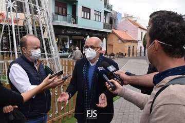 Visita institucional de Antonio Morales, presidente del Cabildo, al municipio de Telde(TA y Francisco Javier Santana.