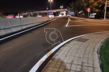 Asfaltado de la salida de La Estrella hacia la GC-1/TA.