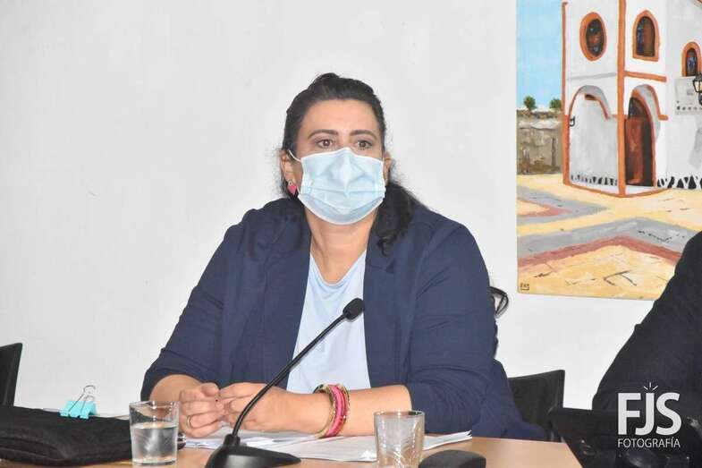 La concejala de Economía y Hacienda, Celeste López, en una sesión plenaria reciente/Francisco Javier Santana.