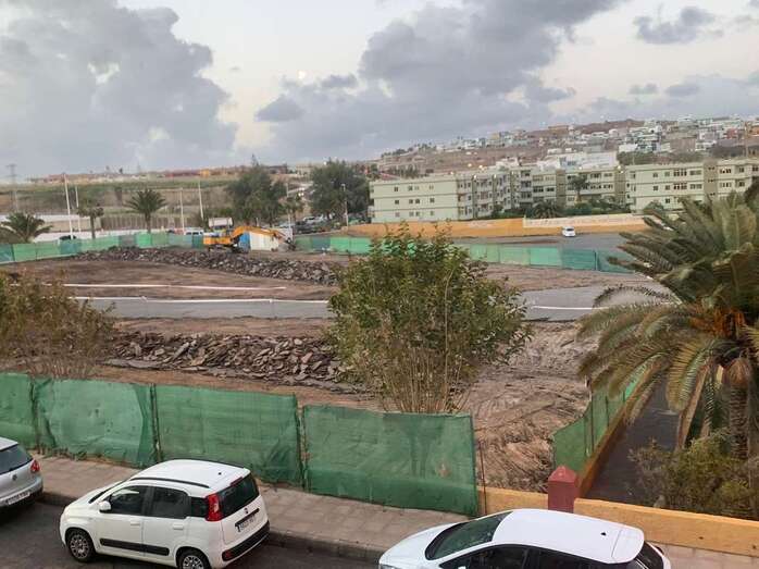 Obras del parque urbano de Melenara