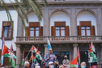 Telde secunda en la capital la concentración por la autodeterminación del pueblo saharaui/TA, Acfi Press y José Manuel García.