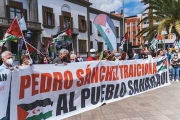 Telde secunda en la capital la concentración por la autodeterminación del pueblo saharaui/TA, Acfi Press y José Manuel García.