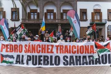 Telde secunda en la capital la concentración por la autodeterminación del pueblo saharaui/TA, Acfi Press y José Manuel García.