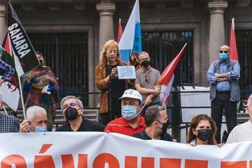 Telde secunda en la capital la concentración por la autodeterminación del pueblo saharaui/TA, Acfi Press y José Manuel García.