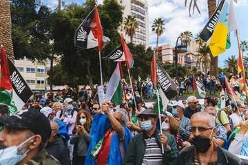 Telde secunda en la capital la concentración por la autodeterminación del pueblo saharaui/TA, Acfi Press y José Manuel García.