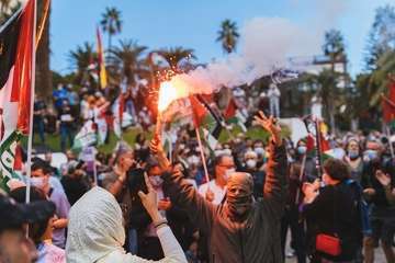 Telde secunda en la capital la concentración por la autodeterminación del pueblo saharaui/TA, Acfi Press y José Manuel García.