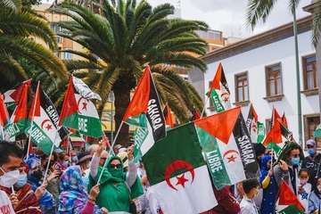 Telde secunda en la capital la concentración por la autodeterminación del pueblo saharaui/TA, Acfi Press y José Manuel García.