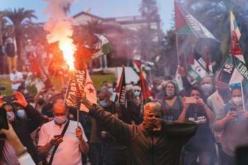 Telde secunda en la capital la concentración por la autodeterminación del pueblo saharaui/TA, Acfi Press y José Manuel García.