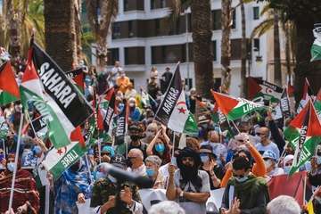Telde secunda en la capital la concentración por la autodeterminación del pueblo saharaui/TA, Acfi Press y José Manuel García.