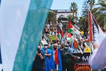 Telde secunda en la capital la concentración por la autodeterminación del pueblo saharaui/TA, Acfi Press y José Manuel García.